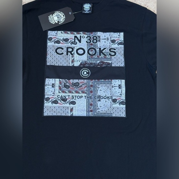 NWT  Crooks & Castles Bandana Fill Klepto Tee in Black - Picture 3 of 6